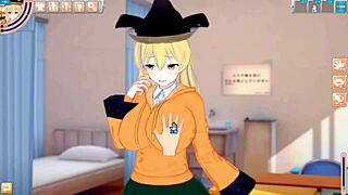 A hentai okina matara gets a handjob in this piece of 3D animated hentai