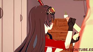 Genshin impact hentai video with amber’s handjob blowjob and vaginal sex plus cumshot to the mouth and pussy
