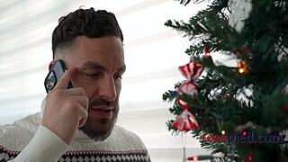Carolina Sweets cums from boyfriend on Christmas