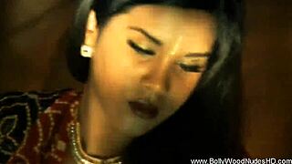 Indian brunette strips and dances teasingly ripping clothes for nude show