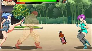 Strong man in new hentai game with a beautiful woman