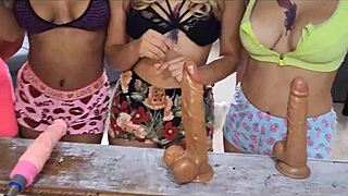 Petite brunette gets her ass ripped by four friends