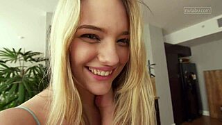 A young woman with puffy nipples while she has an orgasm