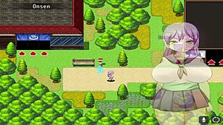 Hentai game with an innocent looking investigator and groping scenes
