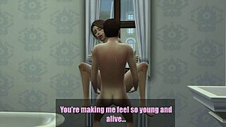 Hot stepmother gets stuck in the washing machine in this cartoon porn