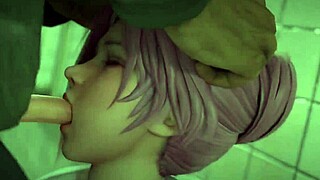 Beautiful anime cum scene with big boobs and 3D porn video