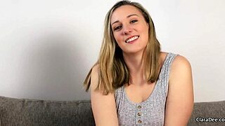 Beautiful lesbian scissoring with POV feature and Clara Dee's masturbation