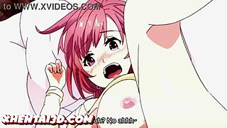Big boobed teen gets deepthroat and creampie in this hentai video