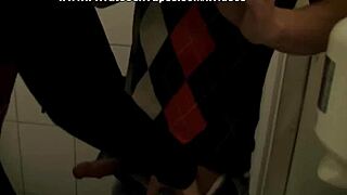 Wild and hardcore sex in a public restroom with a pierced blonde
