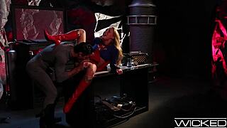 Hot scenes of the girls in costumes and leg worship in the world of superheroes