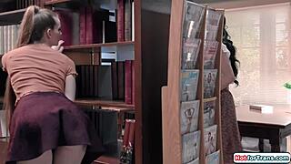 Big boobed trans Ariel Demure gets some hot sex in the library