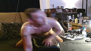 Solo Dutch man with a big cock masturbates with a fleshlight