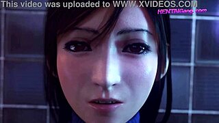 4K animated Tifa parody with big tits dancing at the night club