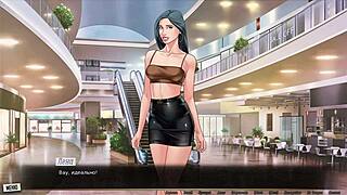 Big nipples and a monster cock in a cartoon hentai game