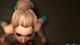 3D Hentai: Busty Blonde Sucks Huge Cock in Deepthroat POV