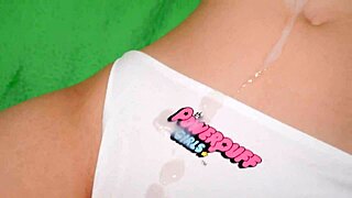 Petite babe begs not to cum inside, opting for cum on her ass.