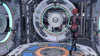 in stranded in space 95, character holds hands with asian scientist milf on dating adventure