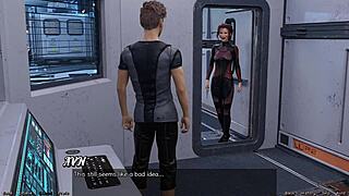 in stranded in space 95, character holds hands with asian scientist milf on dating adventure