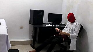 A kinky doctor’s session after examining a beautiful patient turns into a solo pleasure experience