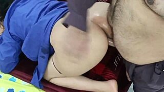 desi 18-year-old schoolgirl gets naughty with her stepbrother in bed.